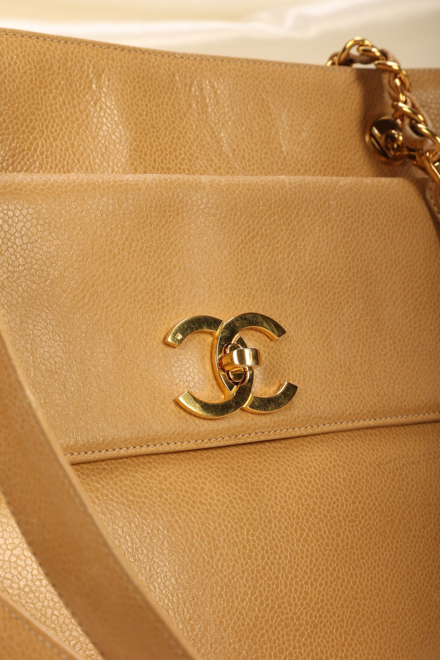 Chanel Caviar Double Sided Turnlock Tote