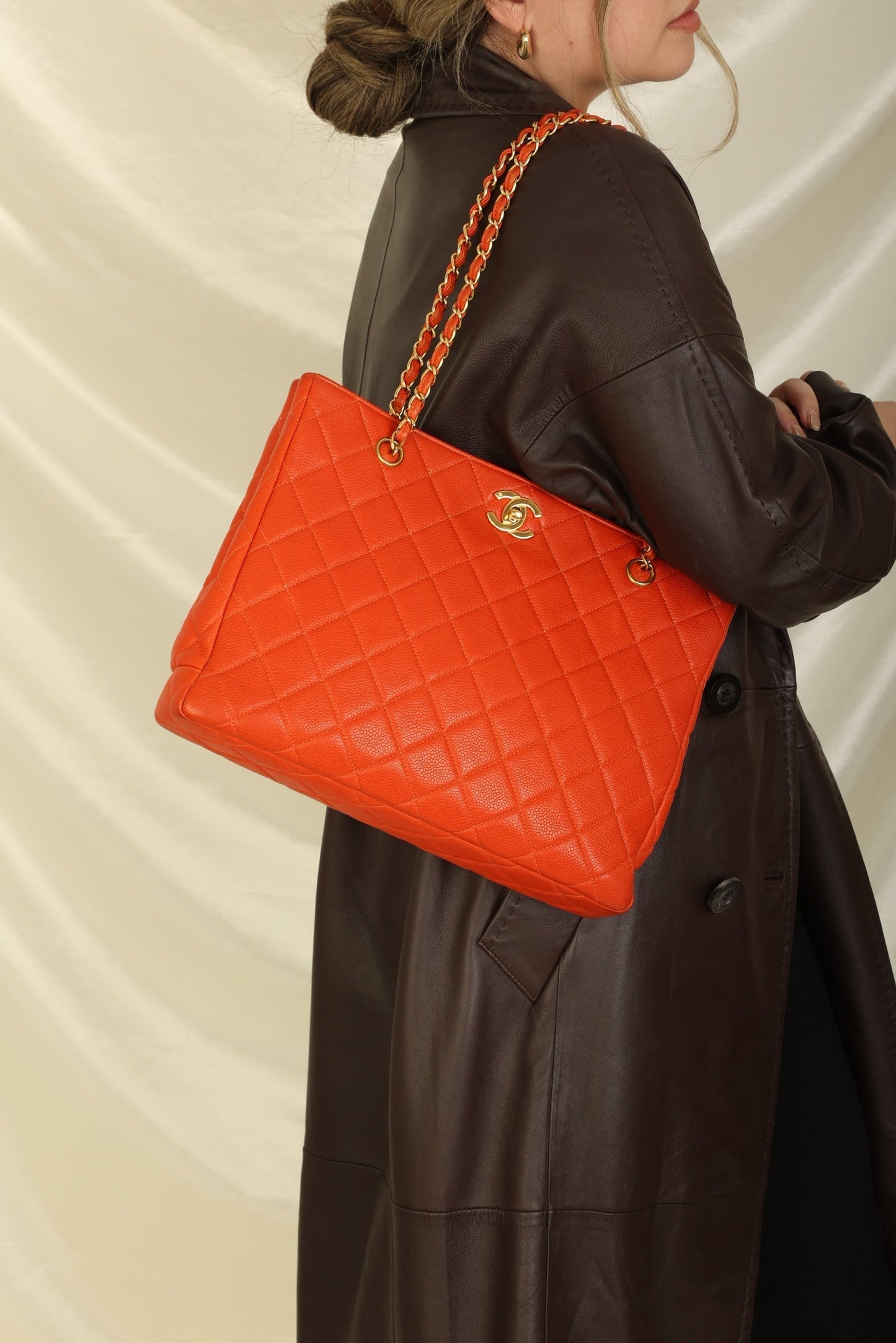 Chanel Caviar Turnlock Tote