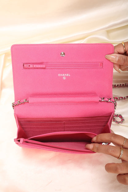 Chanel Caviar Pink Wallet on Chain