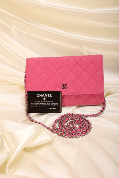 Chanel Caviar Pink Wallet on Chain