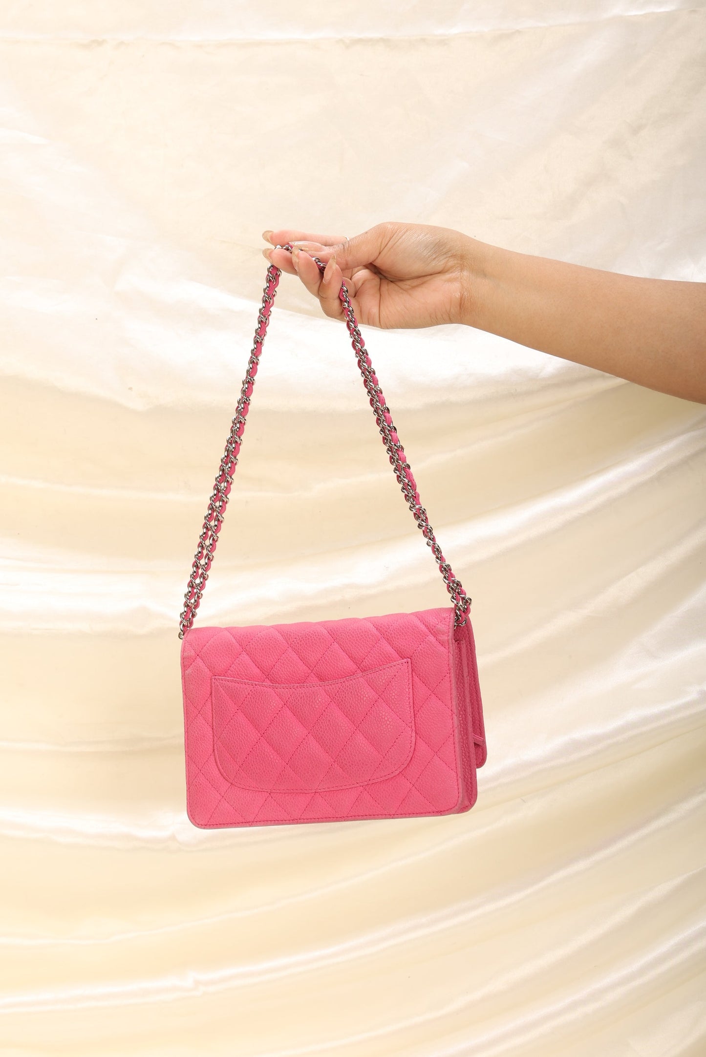 Chanel Caviar Pink Wallet on Chain