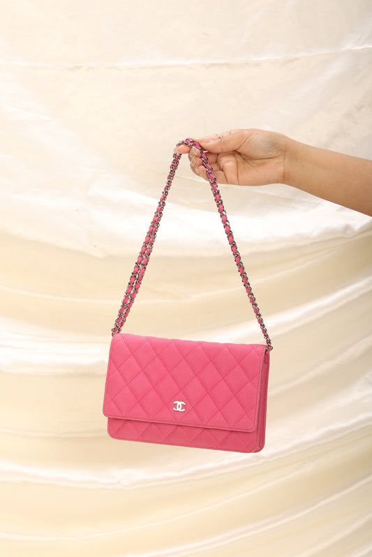 Chanel Caviar Pink Wallet on Chain