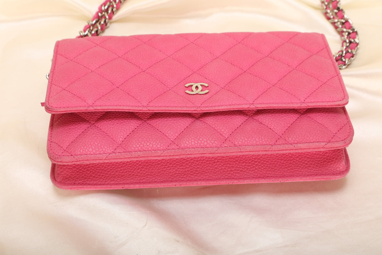 Chanel Caviar Pink Wallet on Chain