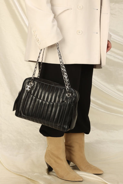 Chanel Vertical Lambskin Chain Tote