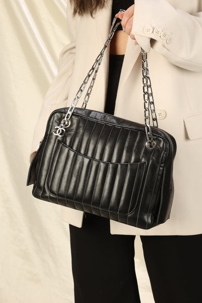 Chanel Vertical Lambskin Chain Tote