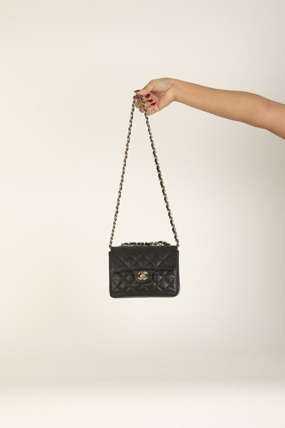 Extremely Rare Chanel 2004 Caviar 24K Mini Square Flap