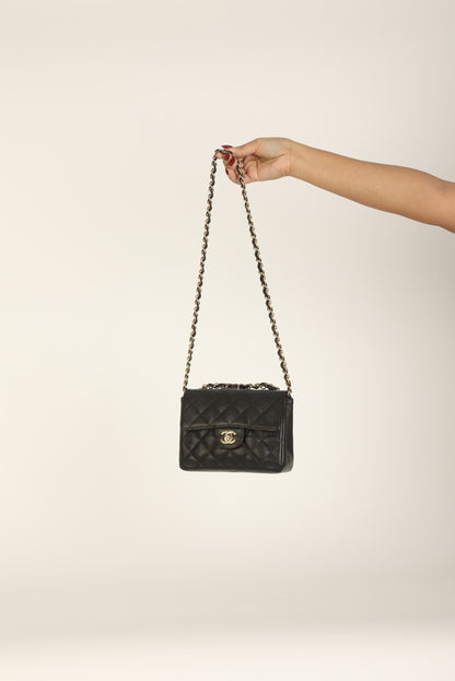 Extremely Rare Chanel 2004 Caviar 24K Mini Square Flap
