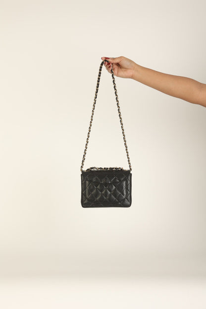 Extremely Rare Chanel 2004 Caviar 24K Mini Square Flap