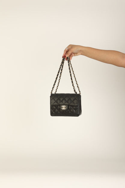 Extremely Rare Chanel 2004 Caviar 24K Mini Square Flap