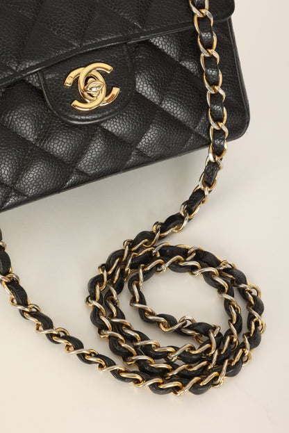 Extremely Rare Chanel 2004 Caviar 24K Mini Square Flap