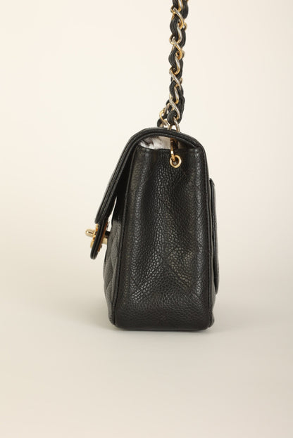 Extremely Rare Chanel 2004 Caviar 24K Mini Square Flap