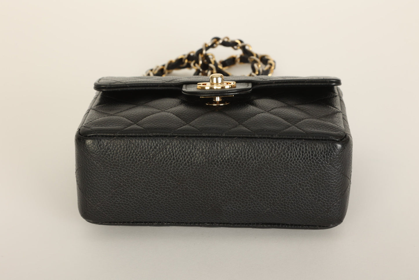 Extremely Rare Chanel 2004 Caviar 24K Mini Square Flap