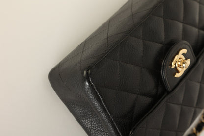 Extremely Rare Chanel 2004 Caviar 24K Mini Square Flap