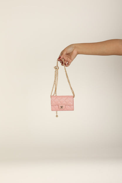Chanel 2019 Caviar Card Holder on Chain