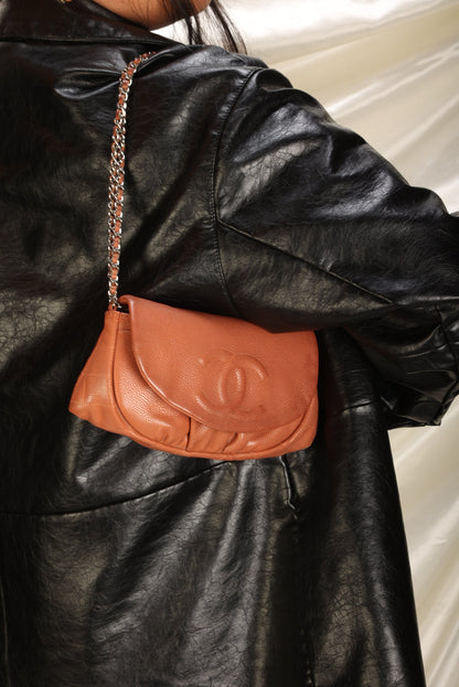 Chanel Caviar Half Moon Wallet on Chain