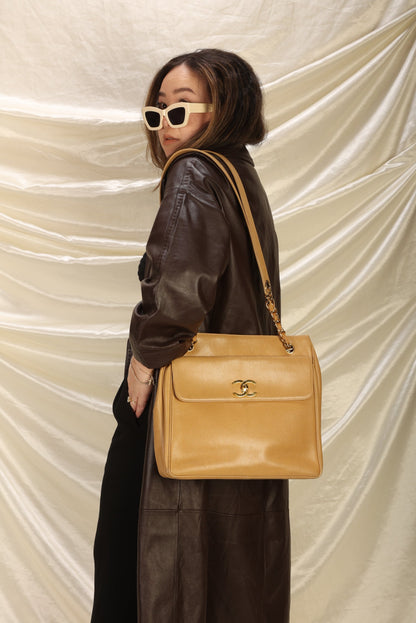 Chanel Caviar Double Sided Turnlock Tote