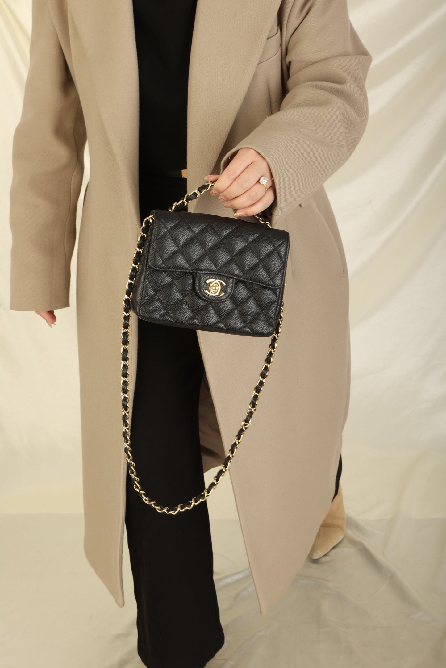 Extremely Rare Chanel 2006 Caviar Mini Square Flap