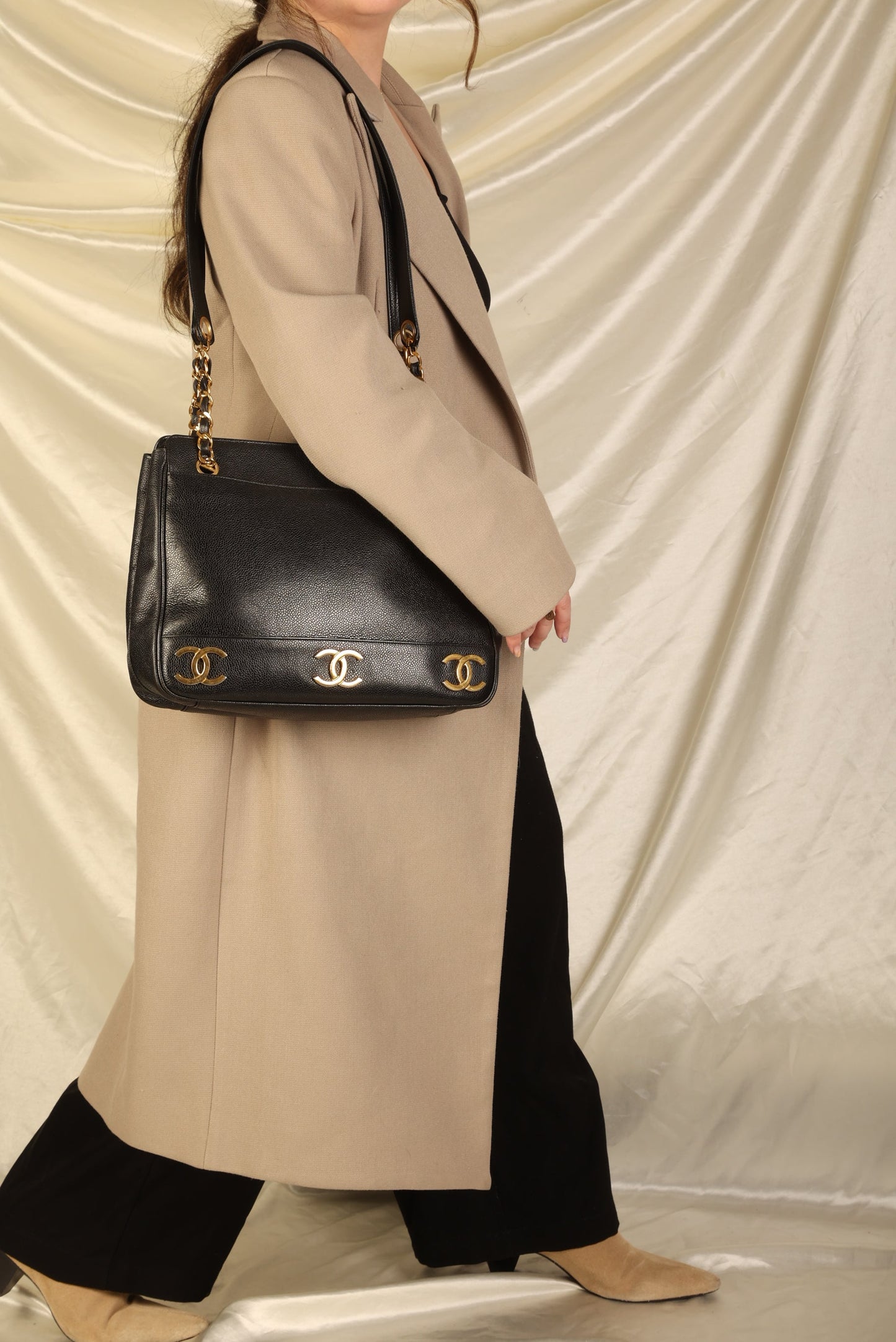 Chanel Caviar Logo Tote