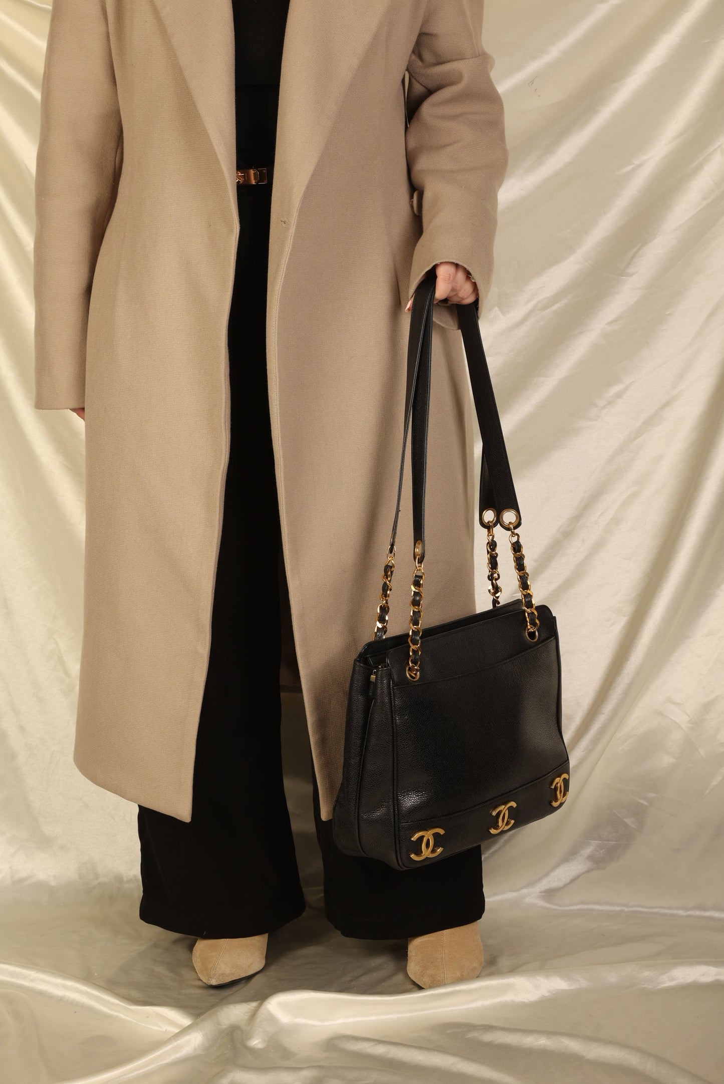 Chanel Caviar Logo Tote