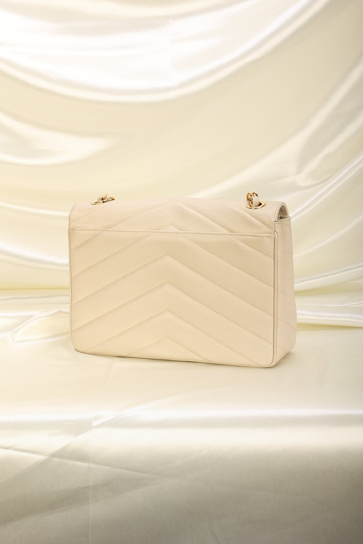 Chanel 1994 Caviar Chevron Jumbo Flap