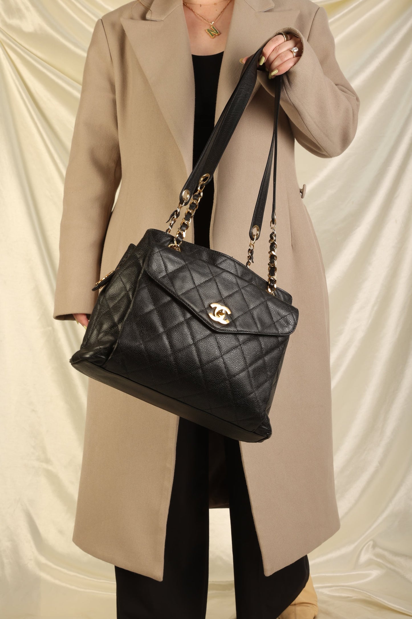 Chanel Caviar Chain Tote