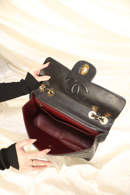 Chanel XL Logo Lambskin Jumbo Flap