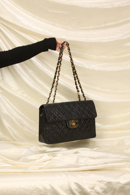 Chanel XL Logo Lambskin Jumbo Flap