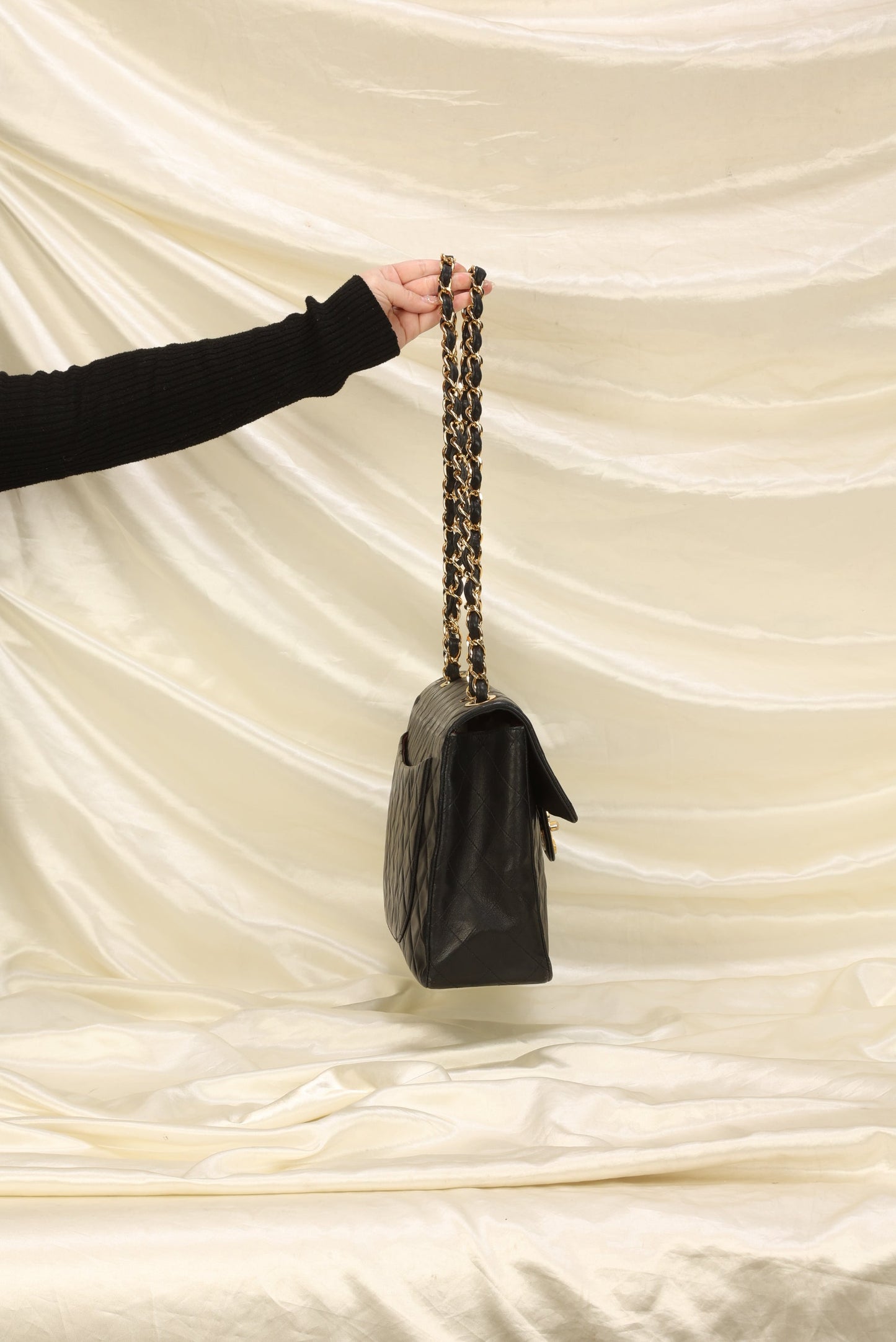 Chanel XL Logo Lambskin Jumbo Flap
