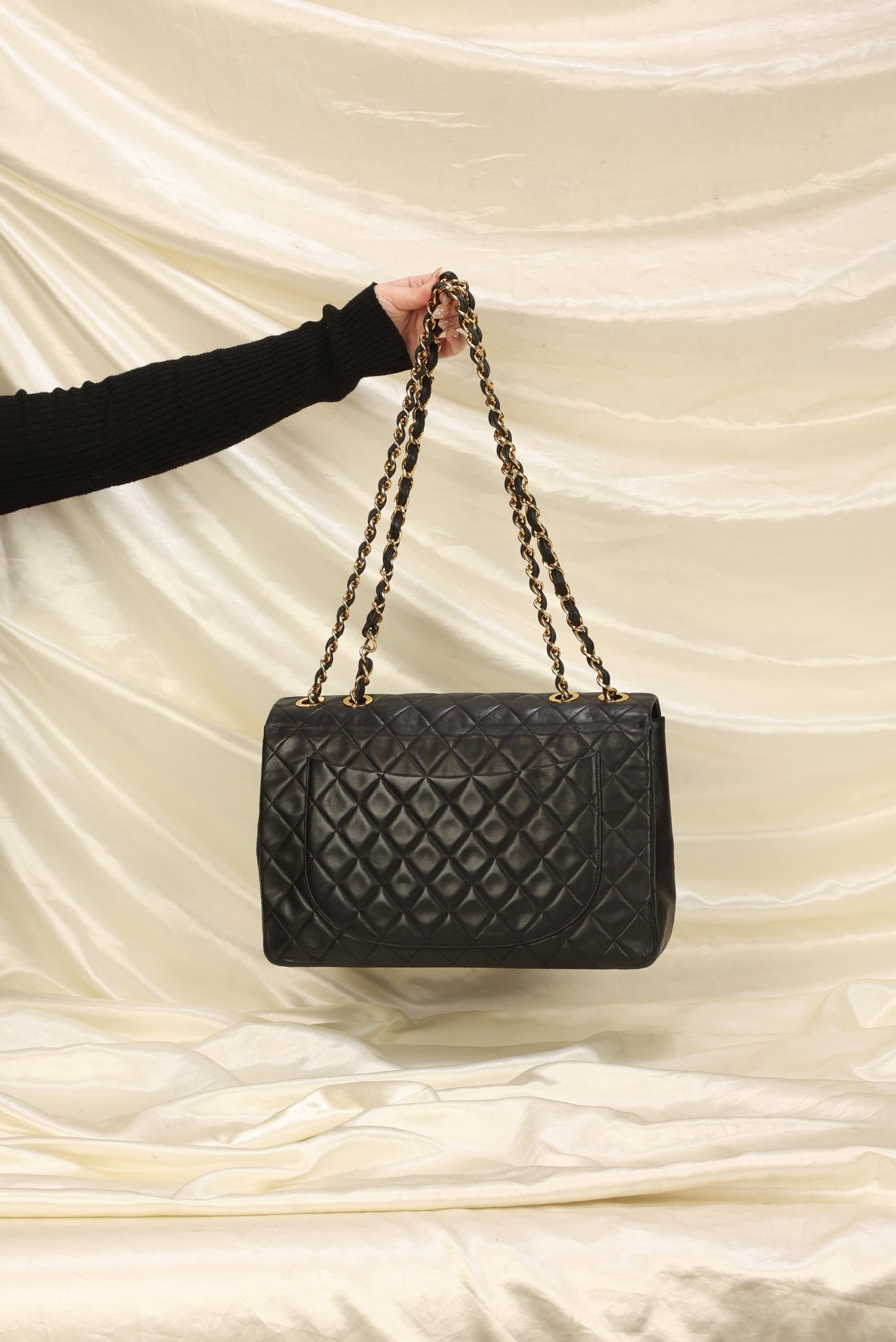 Chanel XL Logo Lambskin Jumbo Flap