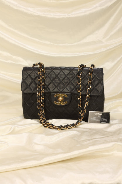 Chanel XL Logo Lambskin Jumbo Flap
