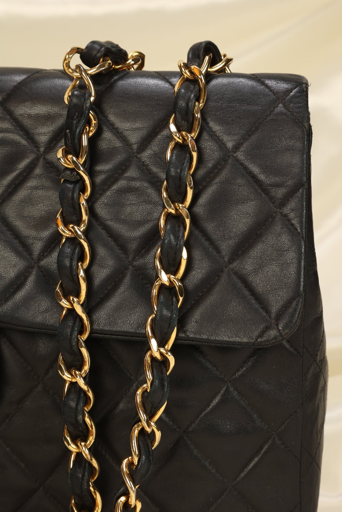 Chanel XL Logo Lambskin Jumbo Flap