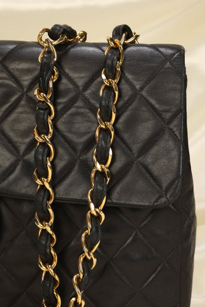 Chanel XL Logo Lambskin Jumbo Flap
