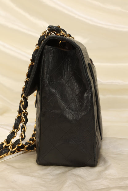 Chanel XL Logo Lambskin Jumbo Flap