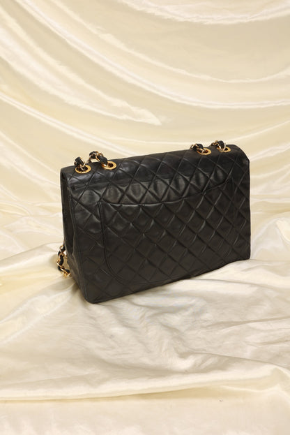 Chanel XL Logo Lambskin Jumbo Flap