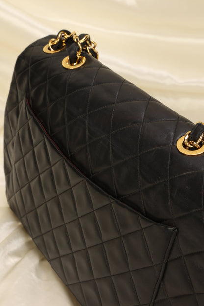 Chanel XL Logo Lambskin Jumbo Flap