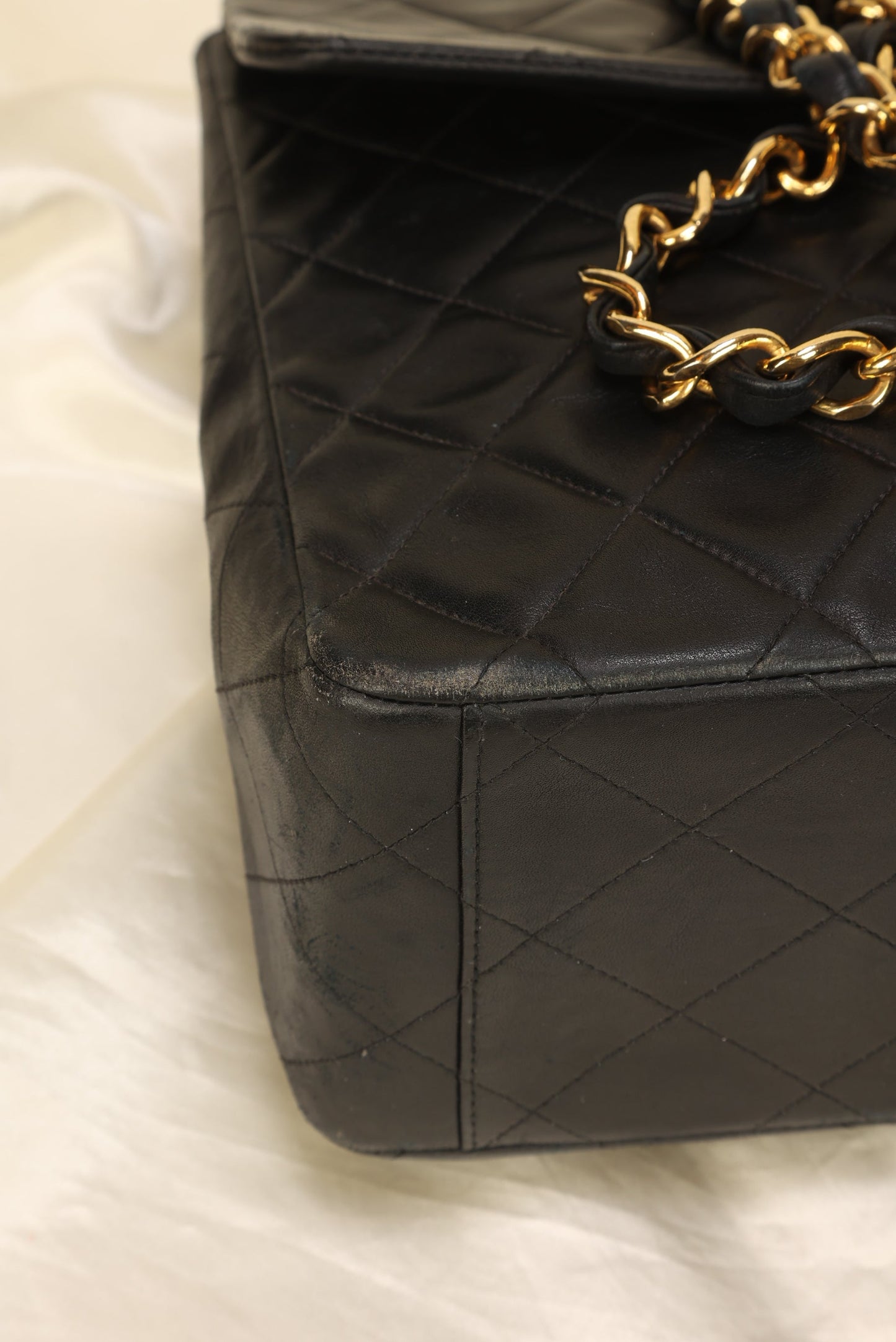 Chanel XL Logo Lambskin Jumbo Flap