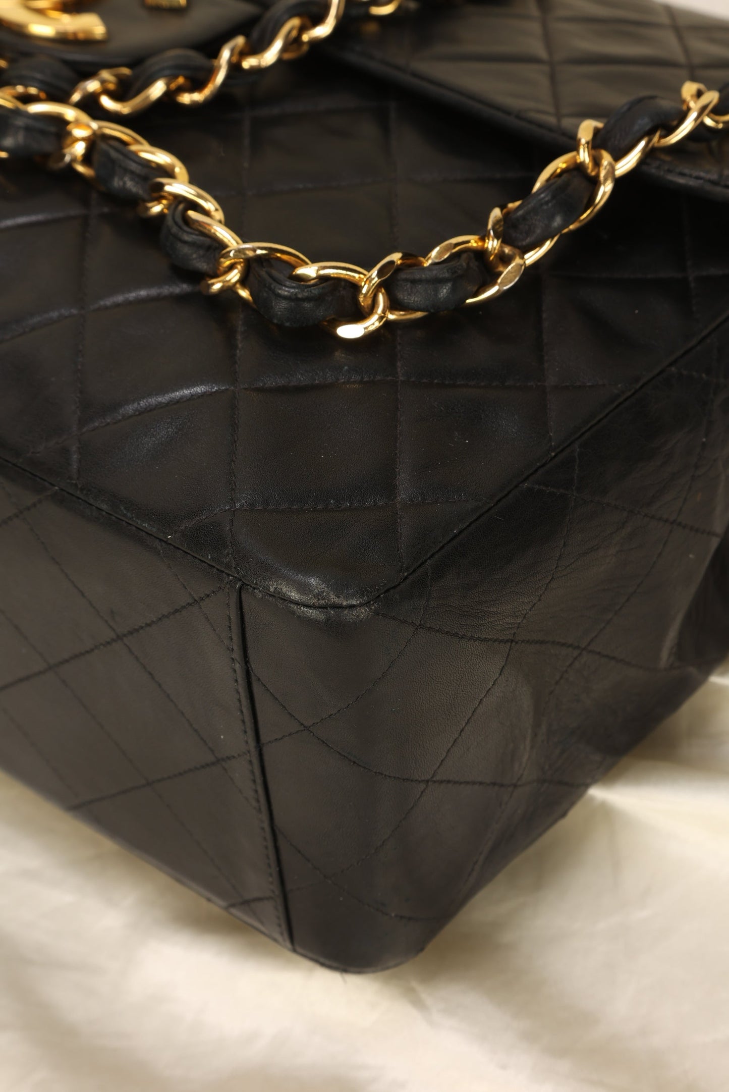 Chanel XL Logo Lambskin Jumbo Flap