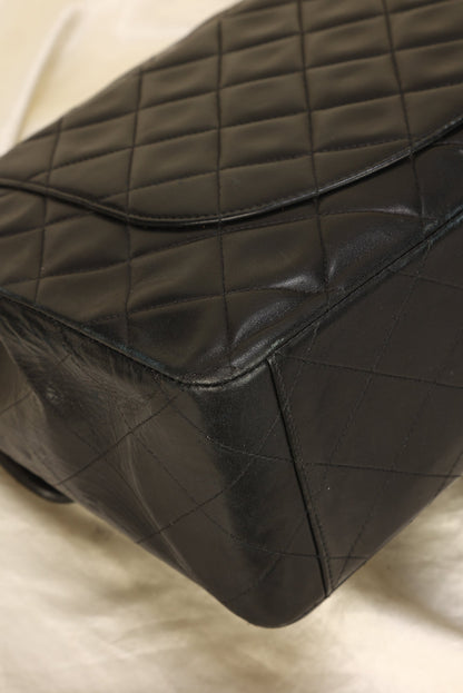 Chanel XL Logo Lambskin Jumbo Flap