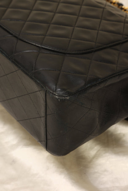 Chanel XL Logo Lambskin Jumbo Flap
