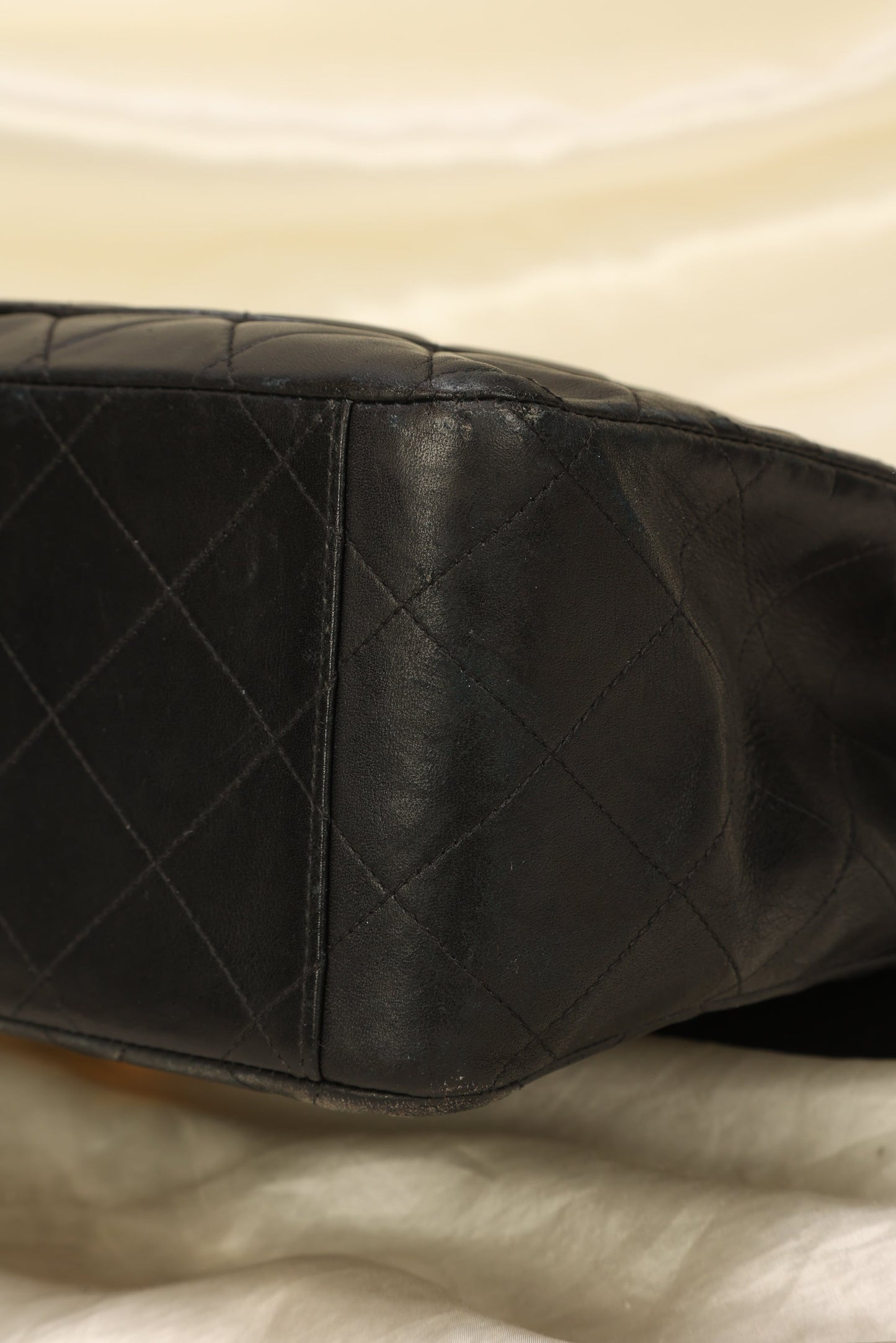 Chanel XL Logo Lambskin Jumbo Flap