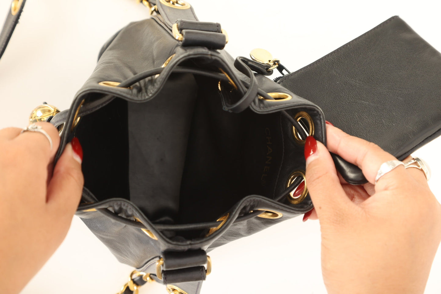 Chanel 1991 Lambskin Mini Bucket Bag