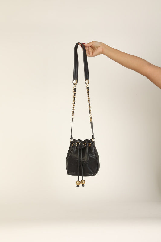 Chanel 1991 Lambskin Mini Bucket Bag