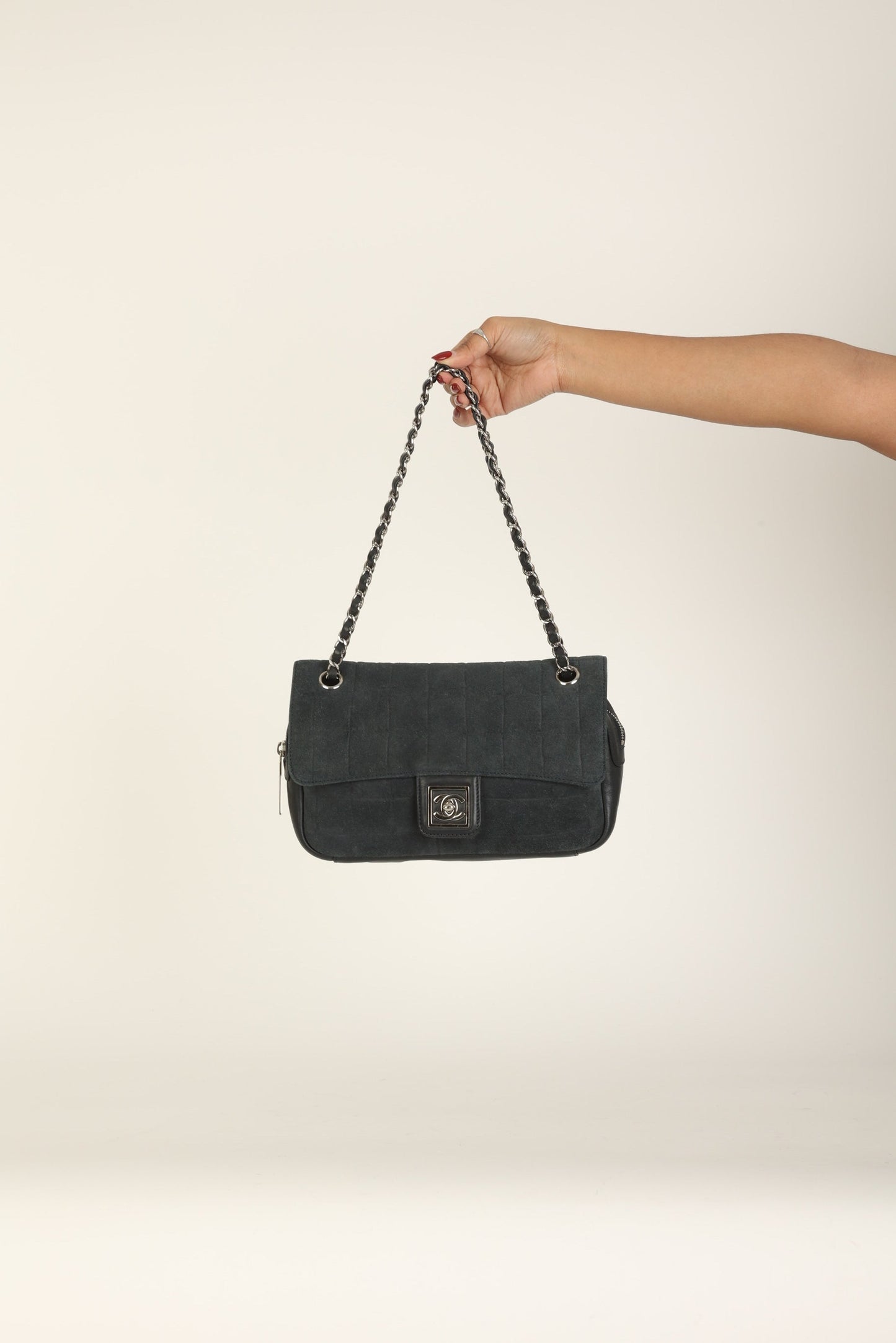 Chanel 2008 Suede Zip Flap