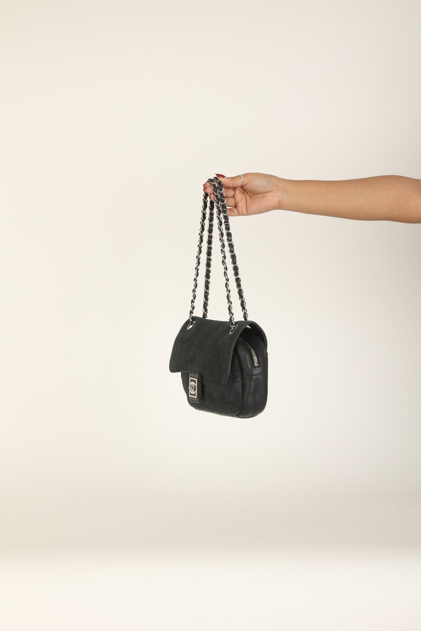 Chanel 2008 Suede Zip Flap
