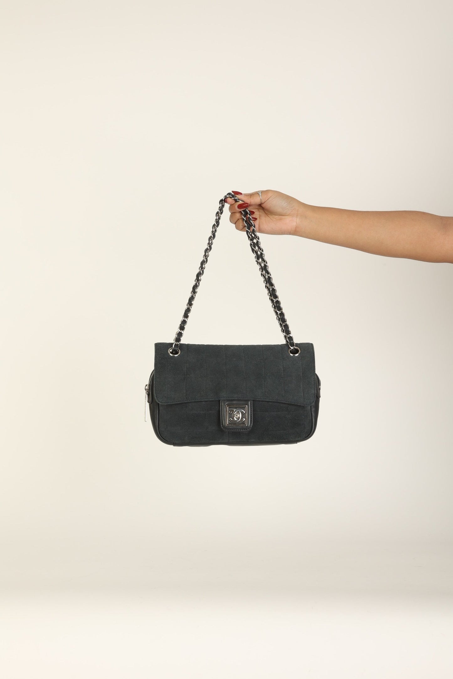 Chanel 2008 Suede Zip Flap