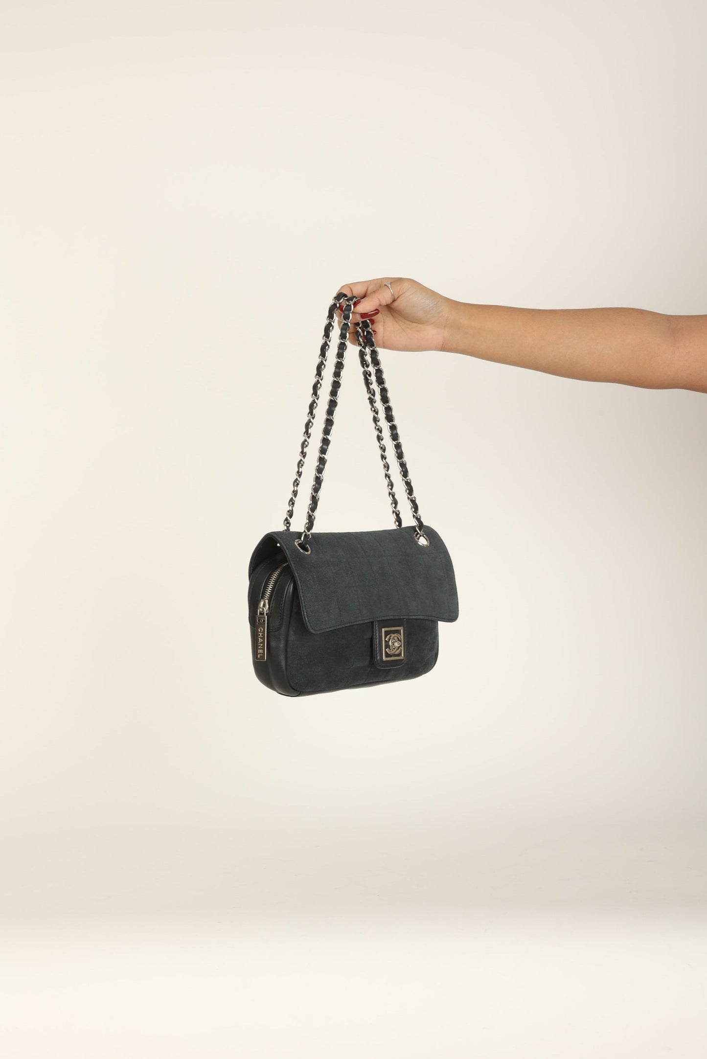 Chanel 2008 Suede Zip Flap