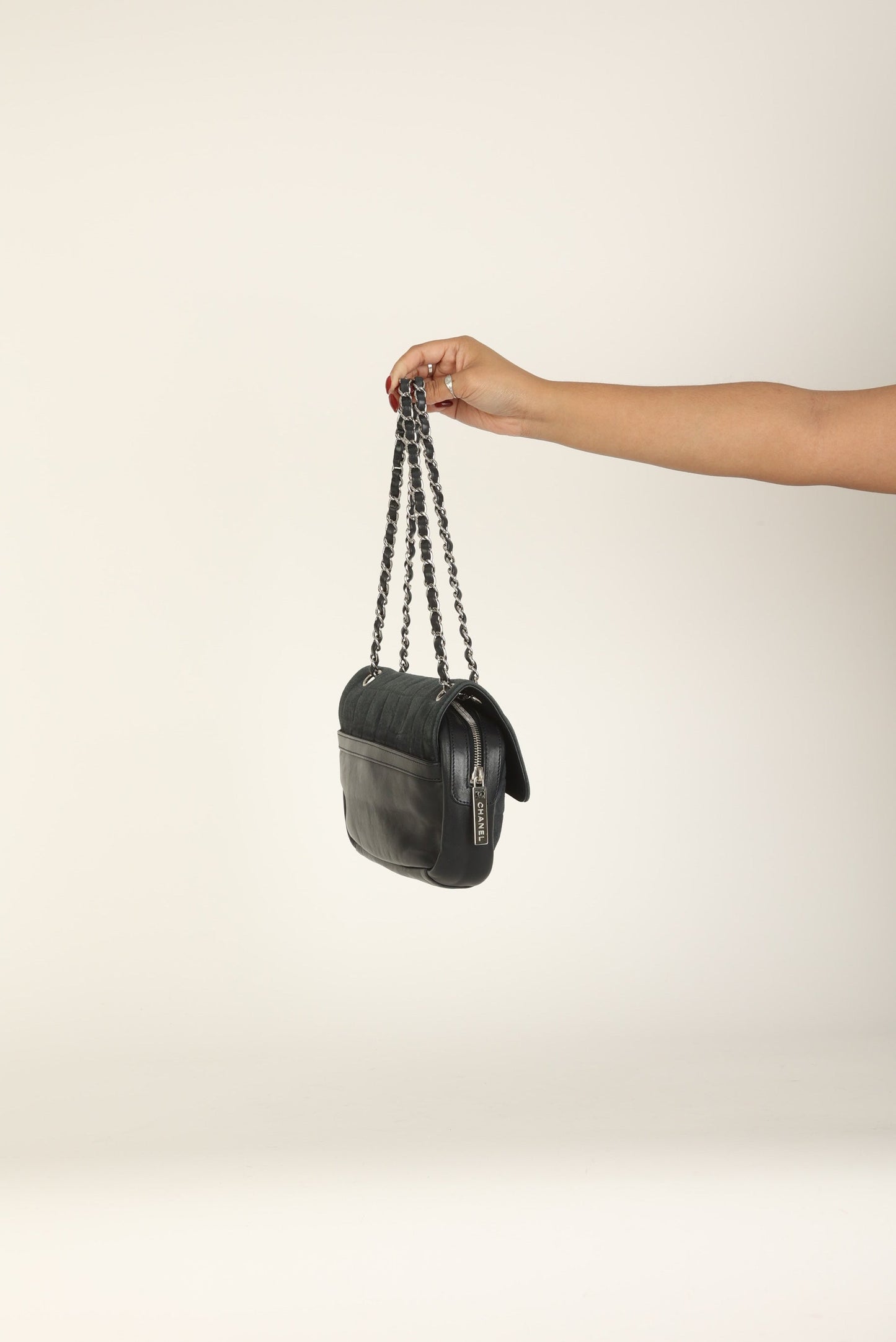 Chanel 2008 Suede Zip Flap