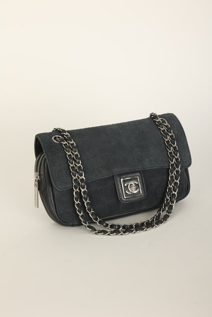 Chanel 2008 Suede Zip Flap
