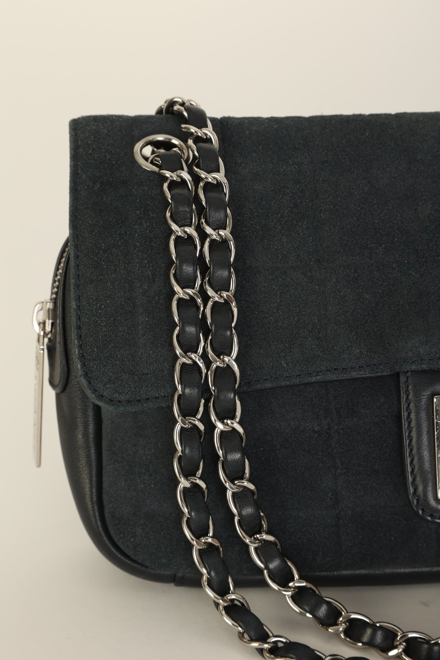 Chanel 2008 Suede Zip Flap