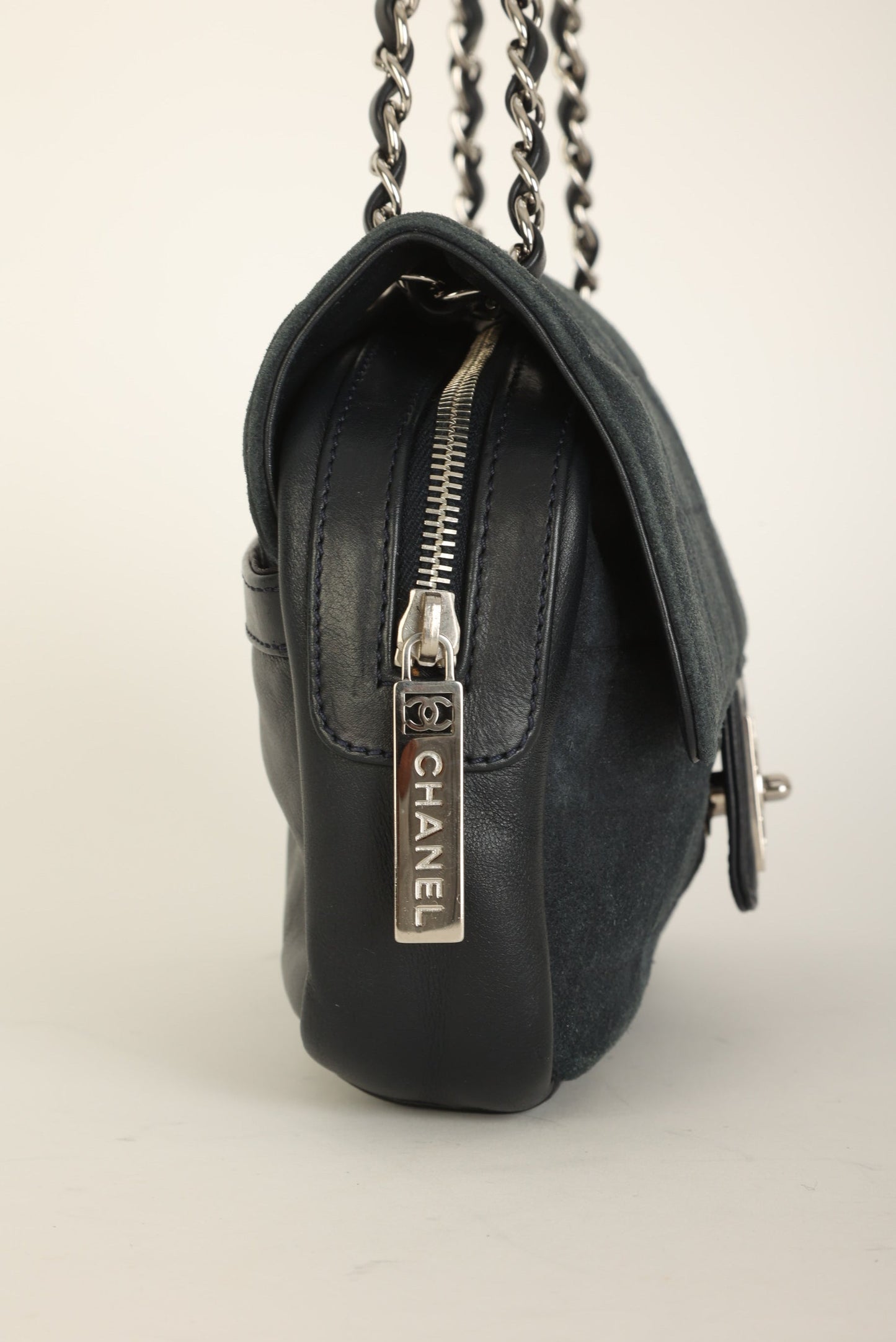 Chanel 2008 Suede Zip Flap
